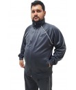 CONJUNTO AGASALHO MALHA HELANCA FELPADA CHIMPA PELUCIADA - PLUS SIZE - CINZA - BUTU BIRU